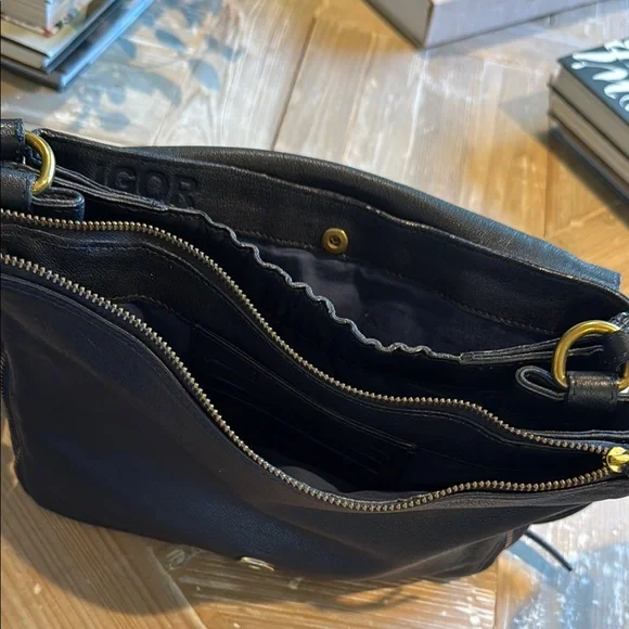 Navy blue Leather Crossbody Bag - Picture 6 of 12